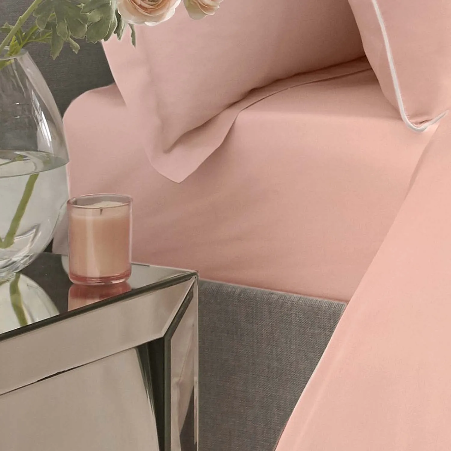 200 TC 100% Cotton Extra Deep Fitted Sheet - Blush