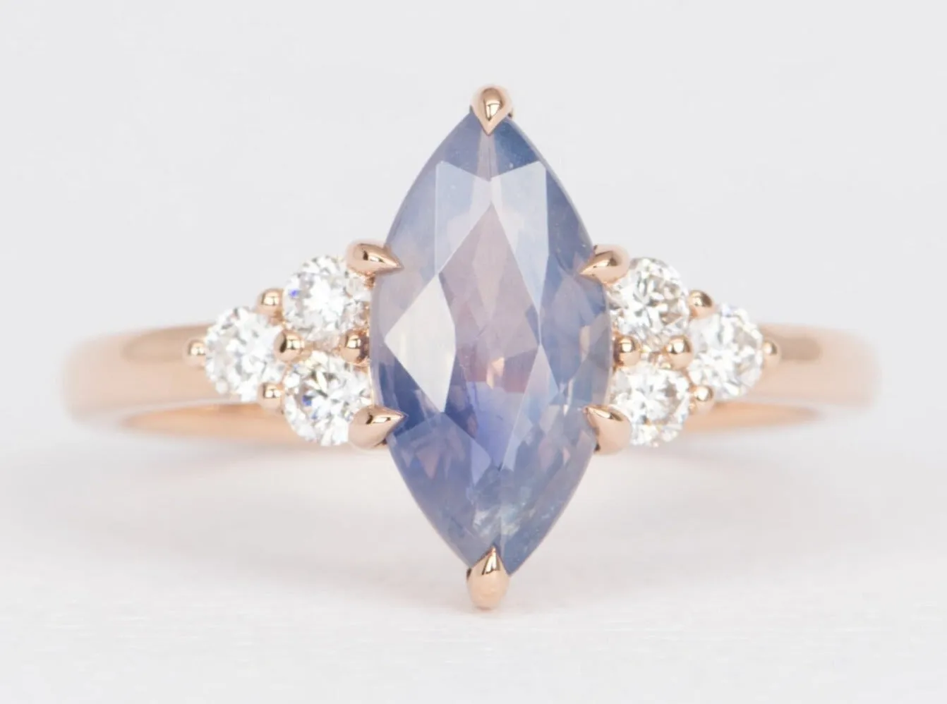 2.09ct GIA Certified Natural Bi-Color Sapphire with Diamond Engagement Ring 14K Rose Gold R6471