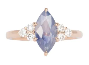 2.09ct GIA Certified Natural Bi-Color Sapphire with Diamond Engagement Ring 14K Rose Gold R6471