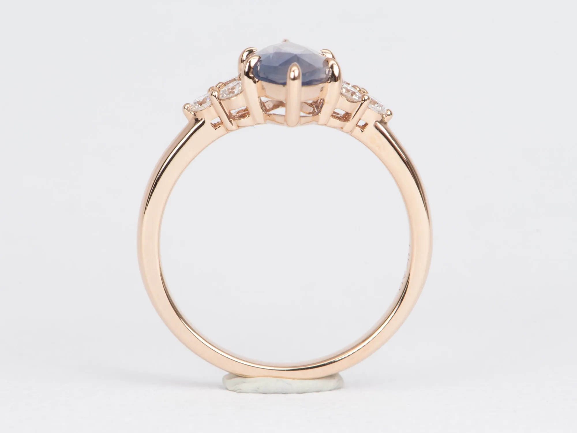 2.09ct GIA Certified Natural Bi-Color Sapphire with Diamond Engagement Ring 14K Rose Gold R6471