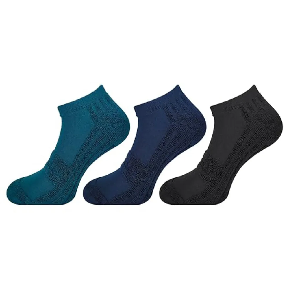 Adidas Men's Reverse Terry Low Cut Socks (Legacy Teal/Colligiate Navy/Anthra Melange)