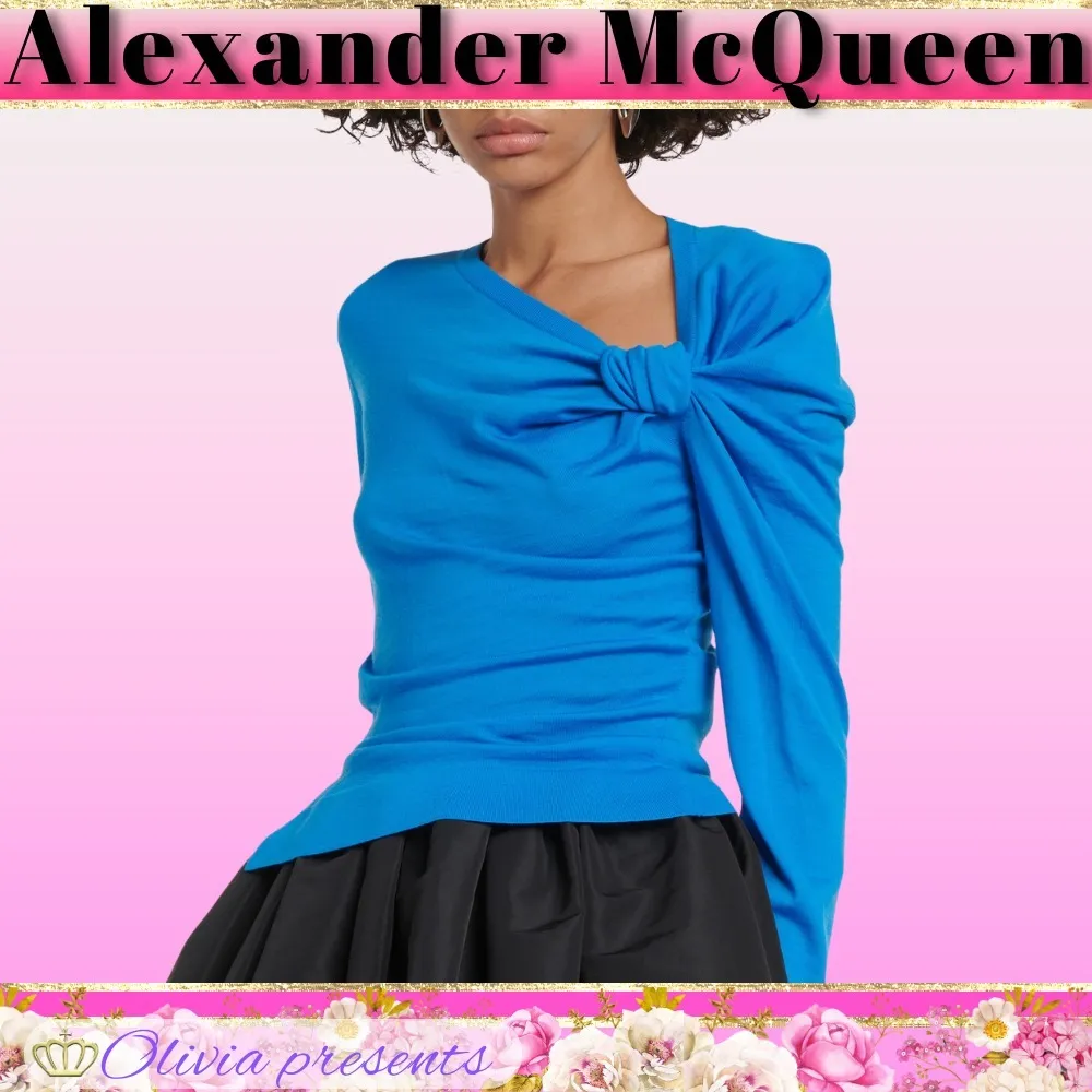 alexander mcqueen  |Casual Style Wool Long Sleeves Plain Party Style