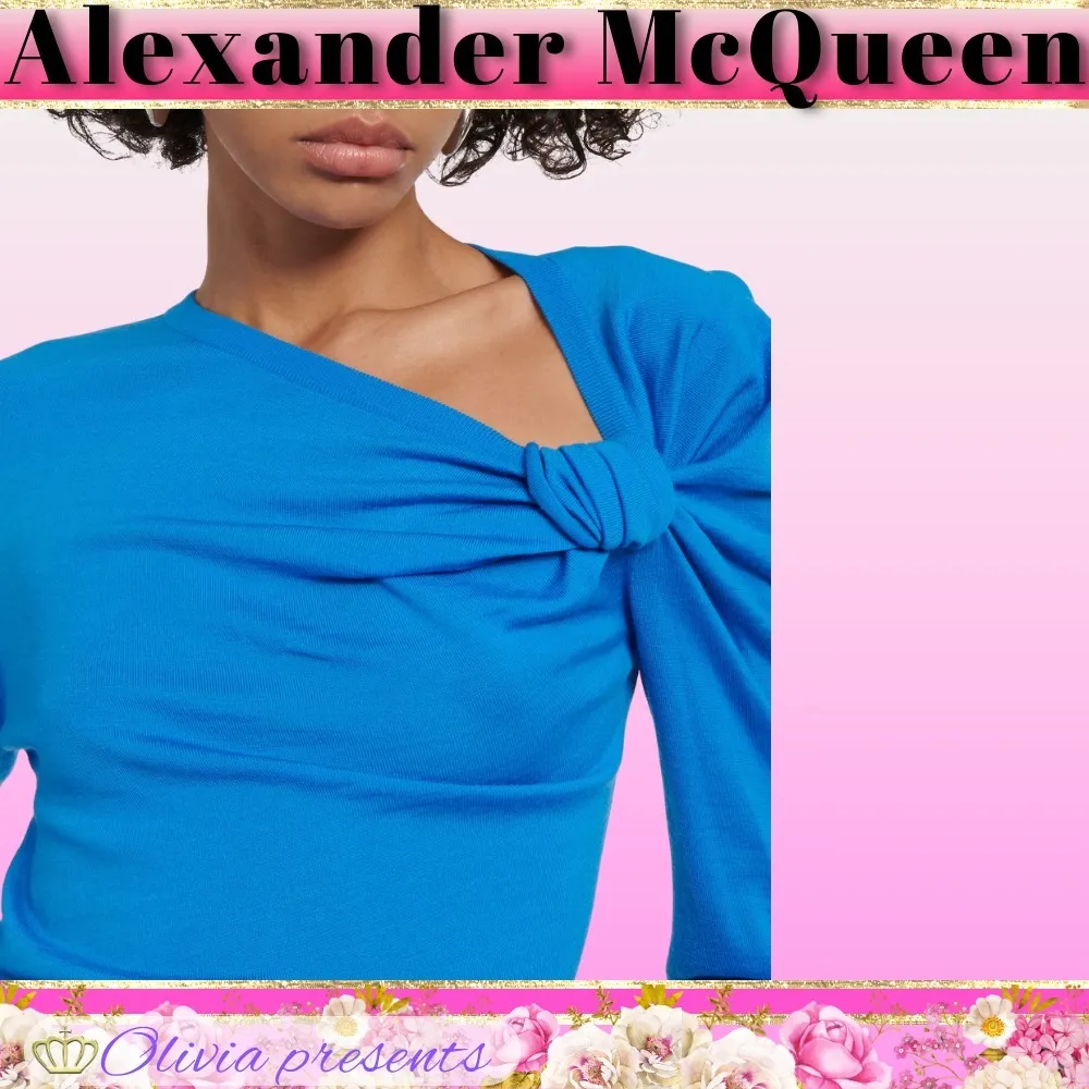 alexander mcqueen  |Casual Style Wool Long Sleeves Plain Party Style