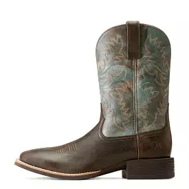 'Ariat' Men's 11 Sport Latigo Western Square Toe - Chocolate Brown / Stone Blue