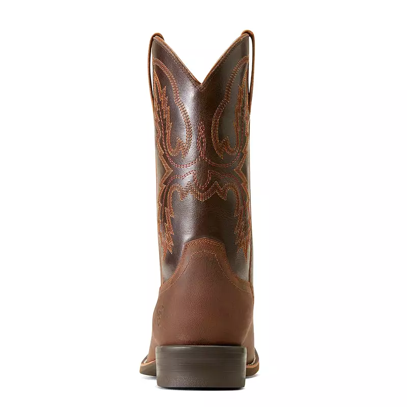 'Ariat' Men's 11 Sport Stratten Western Round Toe - Sorrel Crunch / Bitter Brown