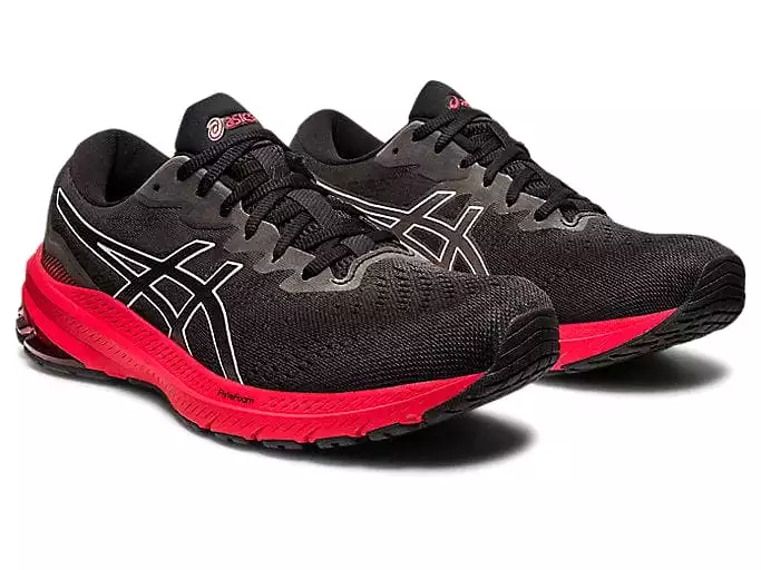 ASICS MEN'S GT-1000 11 BLACK/RED RUNNING SHOES