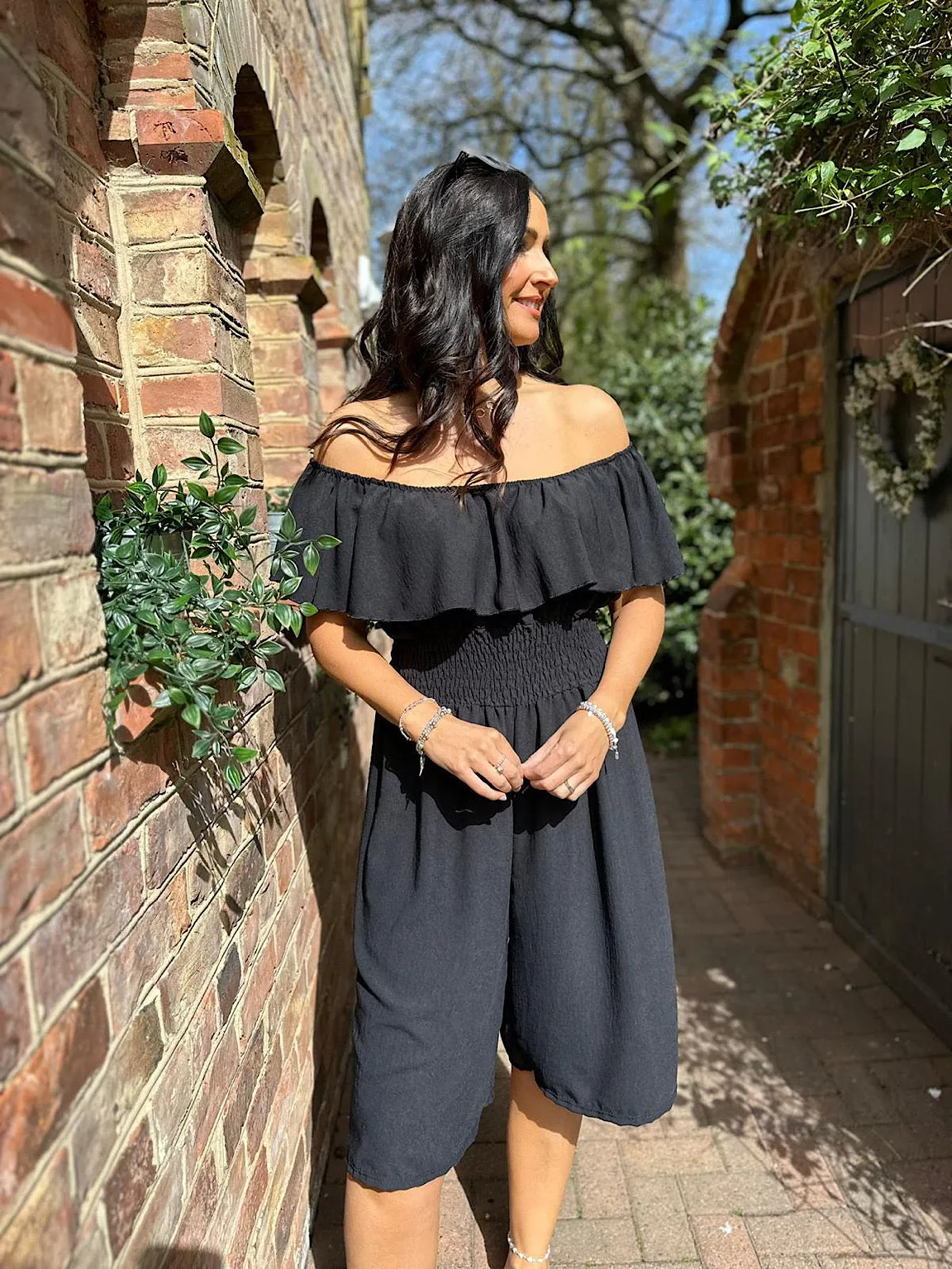 Black Essential Midi Jumpsuit