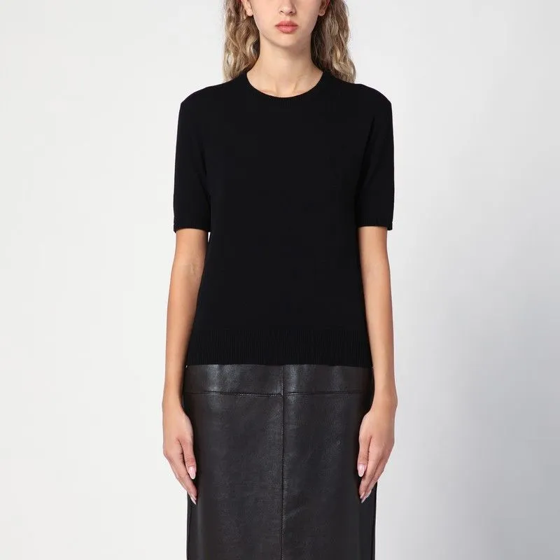 Black wool knit t-shirt