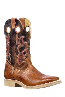 'Boulet' Men's 12 Western Wide Square Toe - Blister Cognac / Navajo Honey