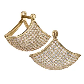 Brilliant Pave Diamond Fan Earrings