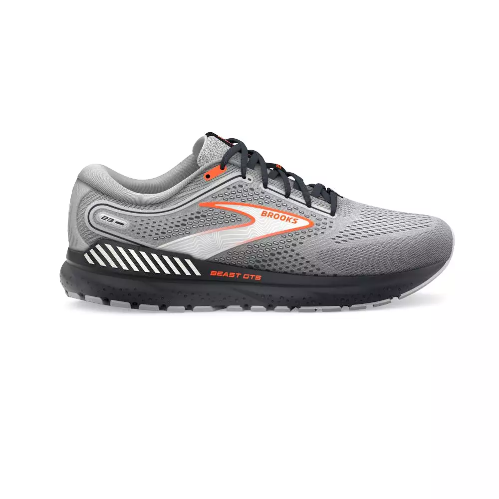 'Brooks' Men's Beast GTS 23 - Grey / Scarlet / Ebony