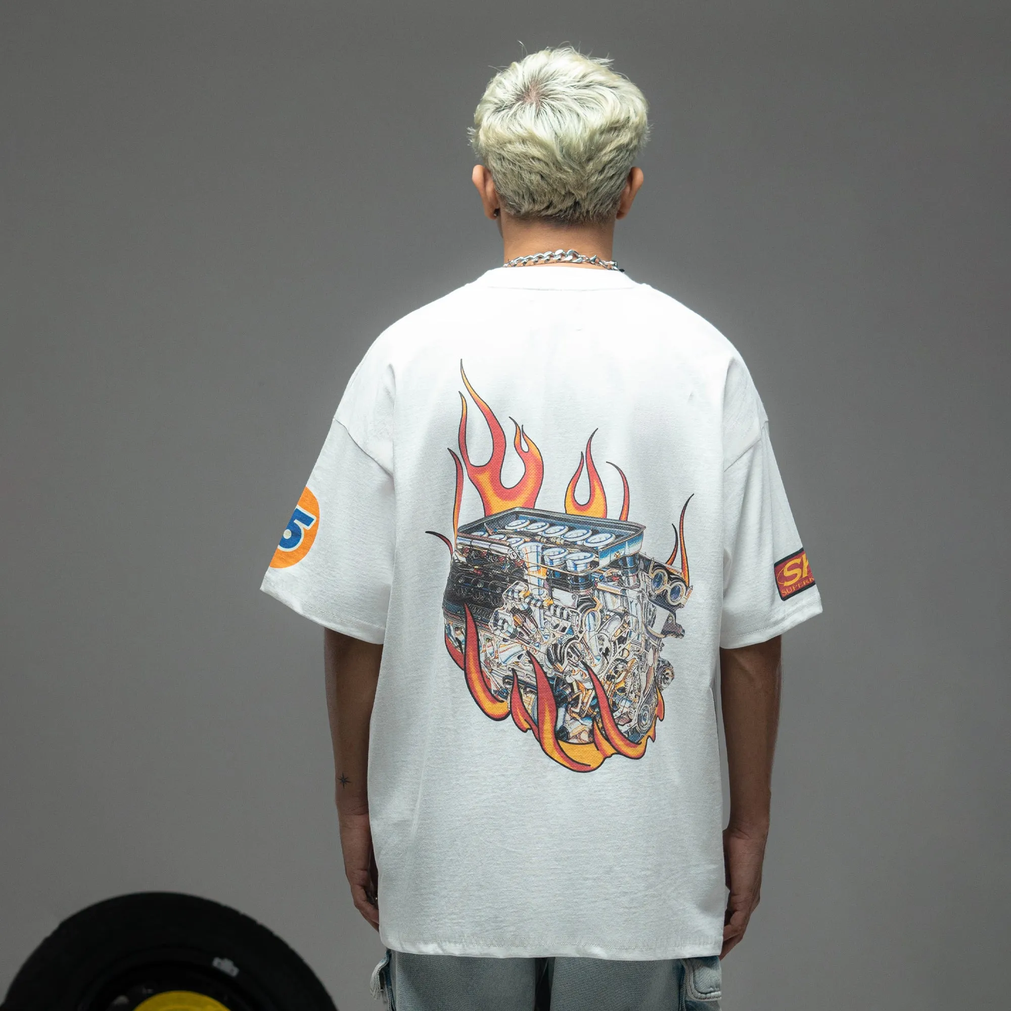 BUMPER STICKER TEE 'OFF WHITE'