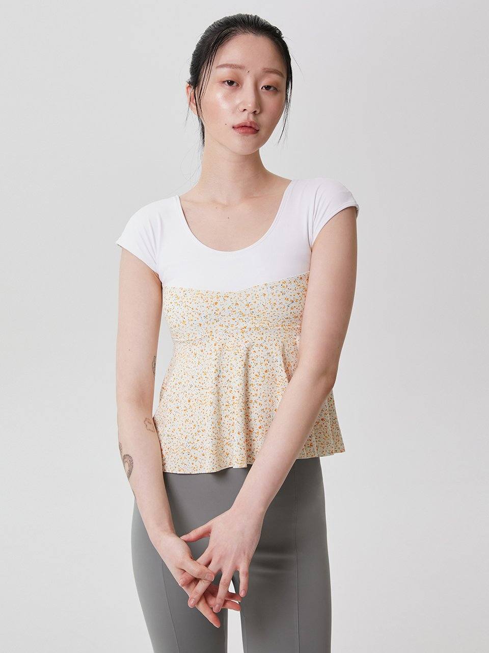 Double Casting Peplum Top