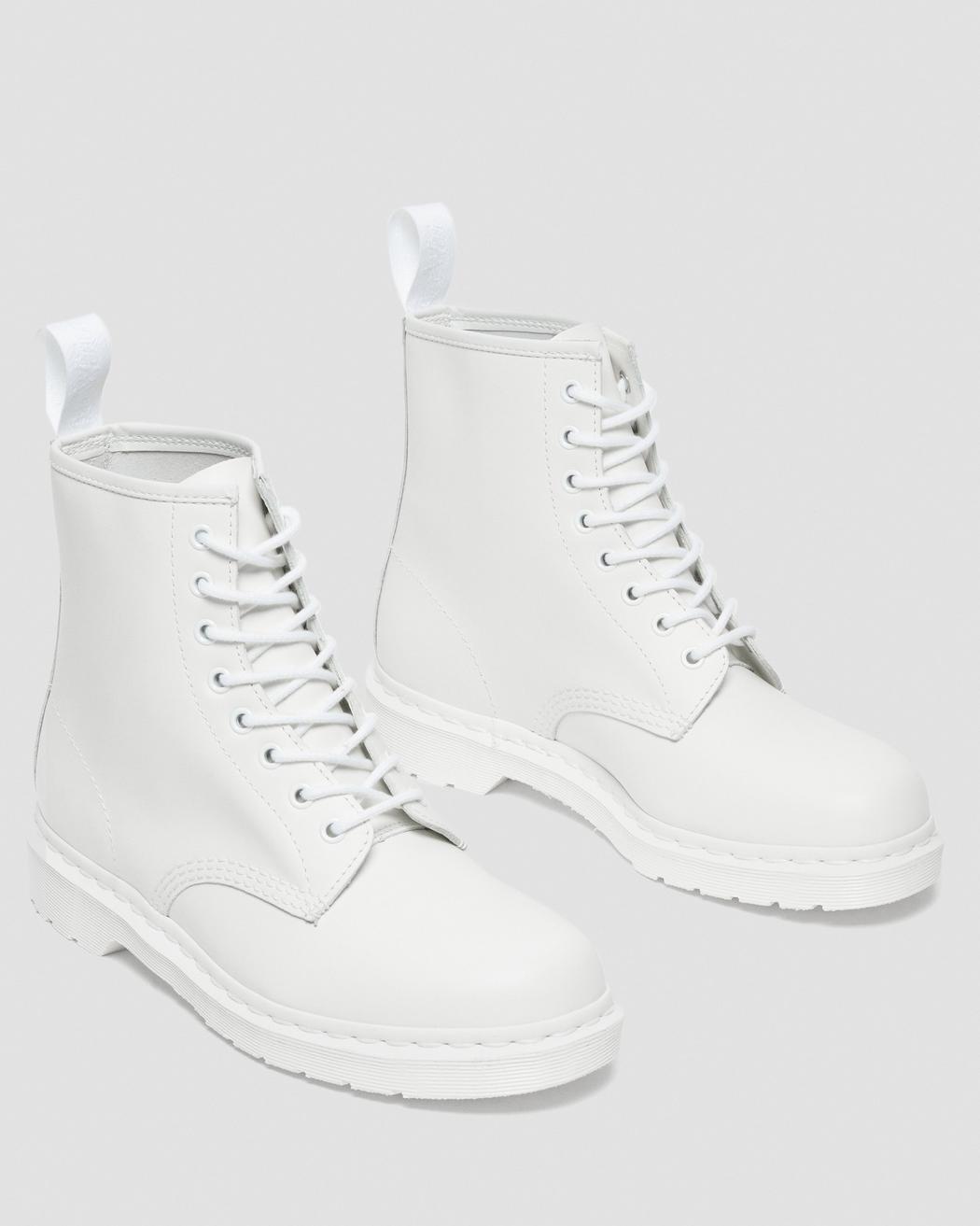 Dr Martens UNISEX 1460 MONO SMOOTH LEATHER LACE UP BOOTS (White)