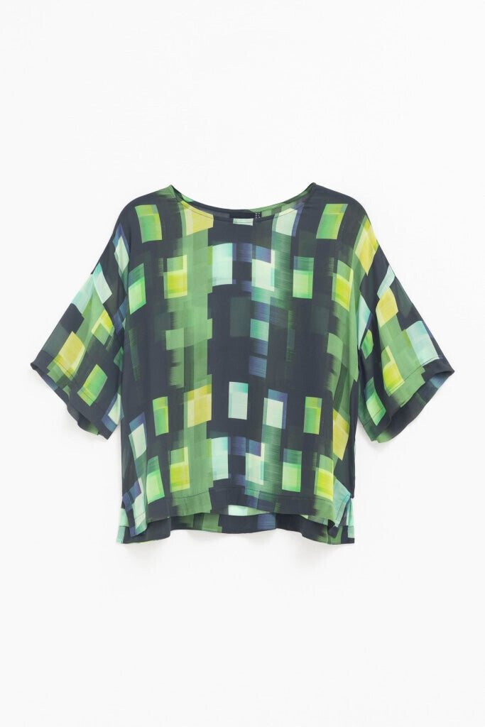 Elk The Label - Indi Sheer Top - Green Shutter Grid