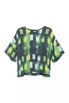 Elk The Label - Indi Sheer Top - Green Shutter Grid