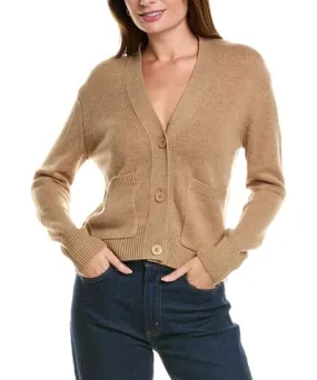 Forte Cashmere Pocket V-Neck Wool & Cashmere-Blend Cardigan