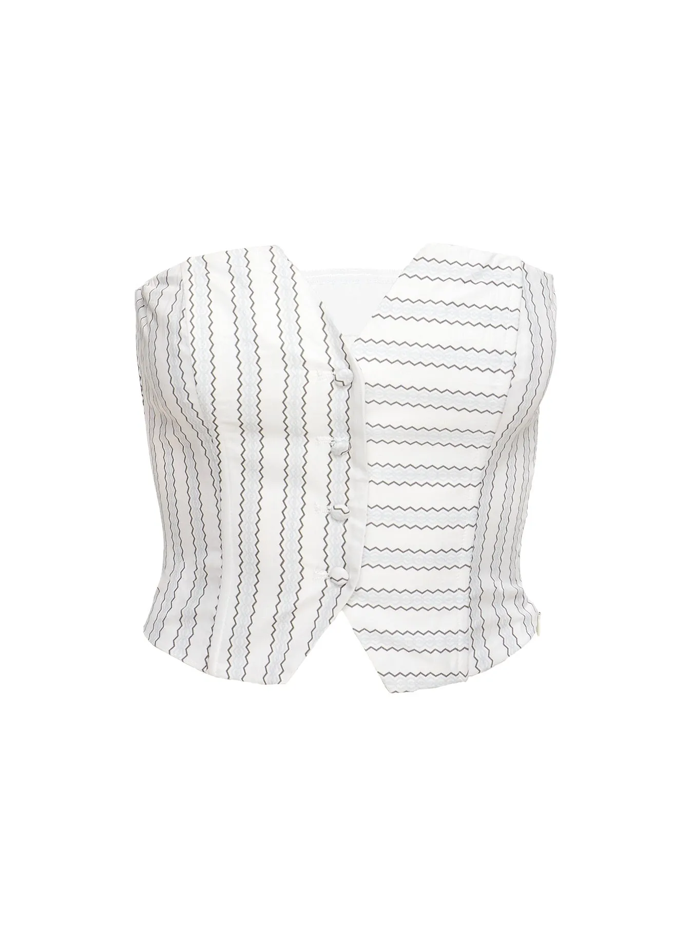 Freddle Strapless Top White Stripe