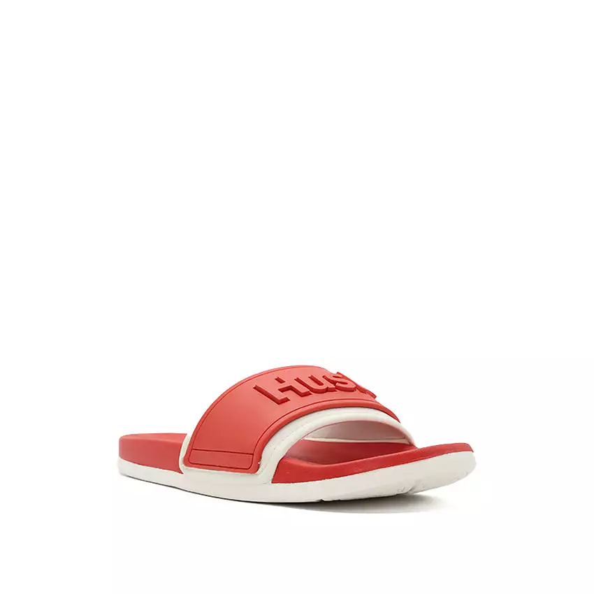 Gaynor Slide Women's Sandals - Coral Pink White Neoprene