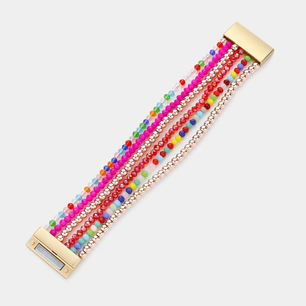 iLLASPARKZ Multi Beaded Layered Magnetic Bracelet