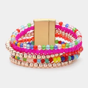 iLLASPARKZ Multi Beaded Layered Magnetic Bracelet