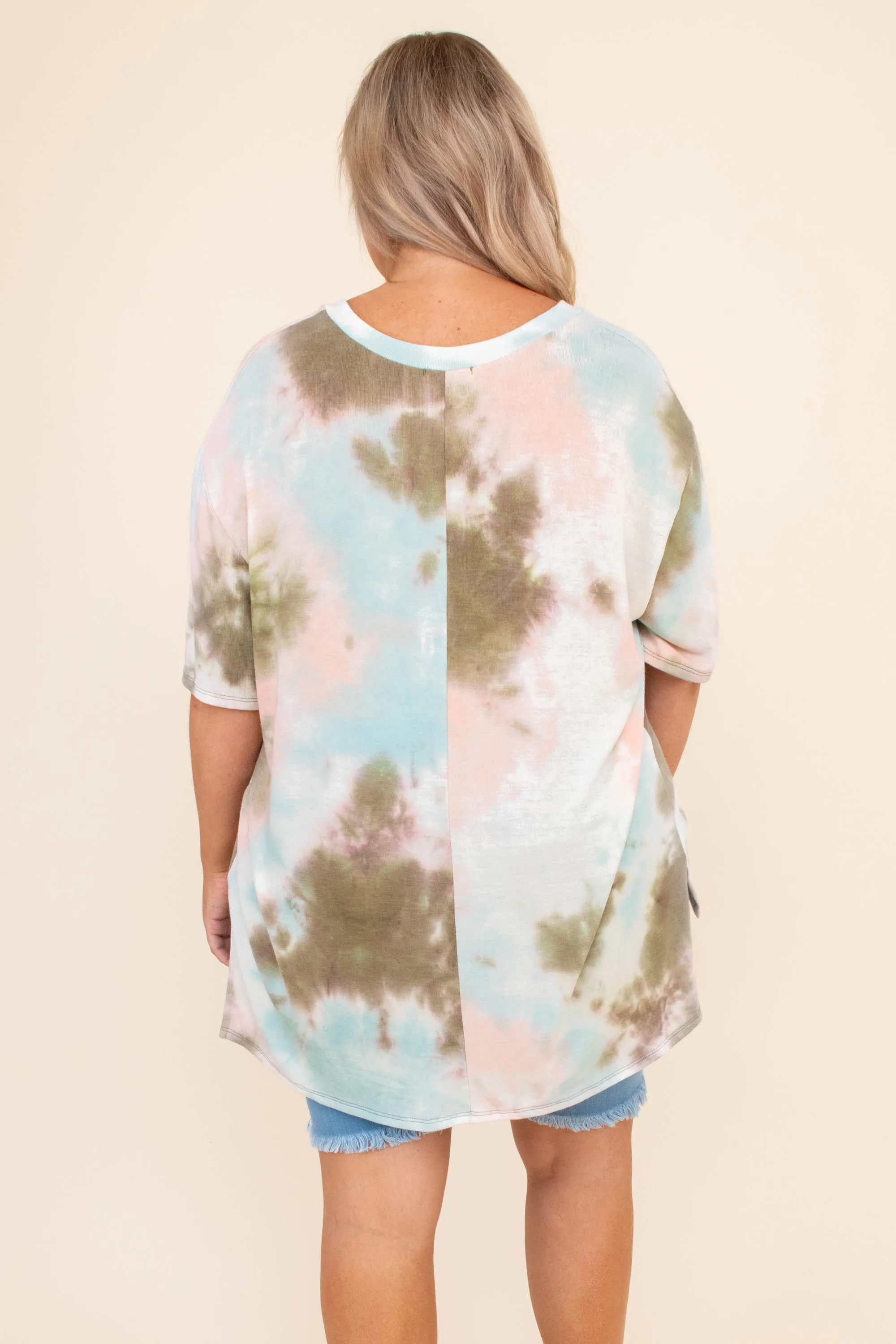 Just Around The Riverbend Top, Olive-Aqua