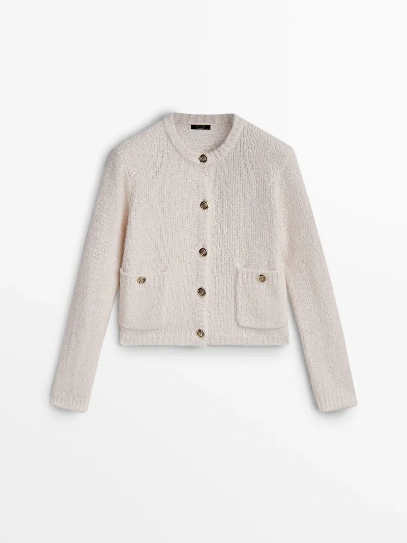 Massimo Dutti  |Casual Style Wool Long Sleeves Plain Cotton Office Style