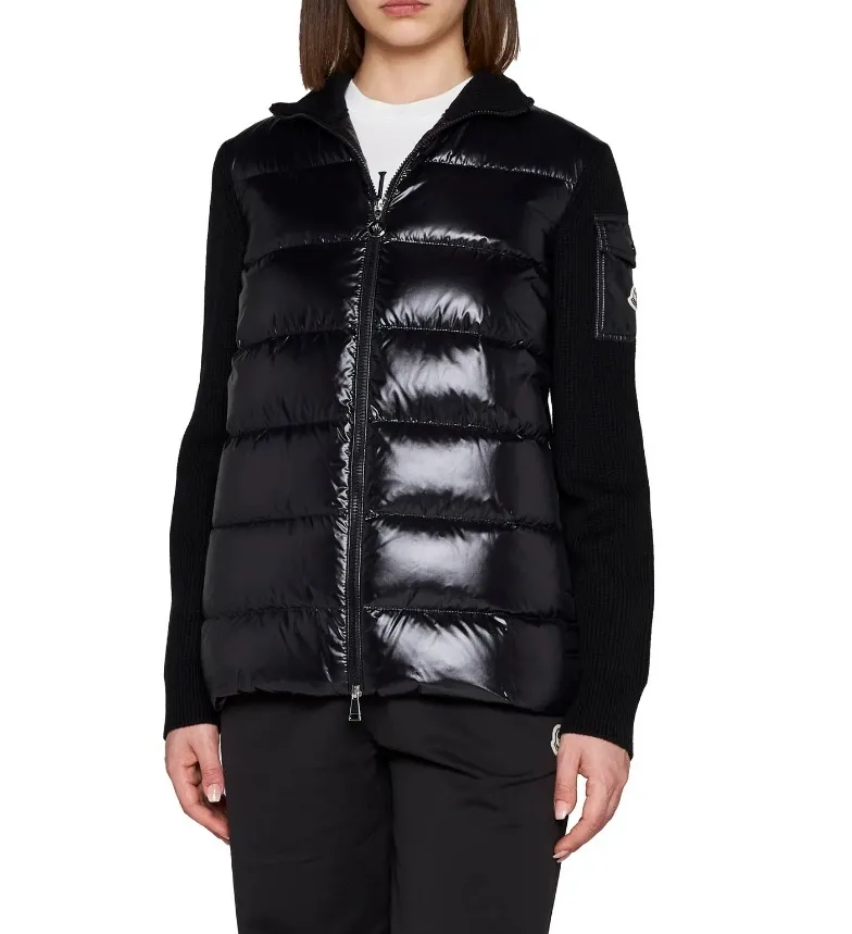 MONCLER  |Unisex Wool Nylon Blended Fabrics Street Style Plain Logo