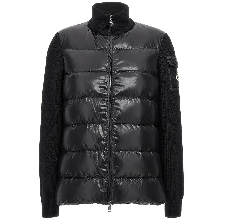 MONCLER  |Unisex Wool Nylon Blended Fabrics Street Style Plain Logo