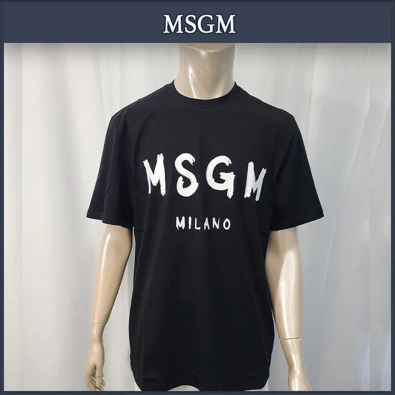 MSGM  |Unisex Street Style Cotton Logo Designers T-Shirts