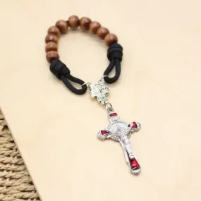 Paracord Wood Rosary - One Decade