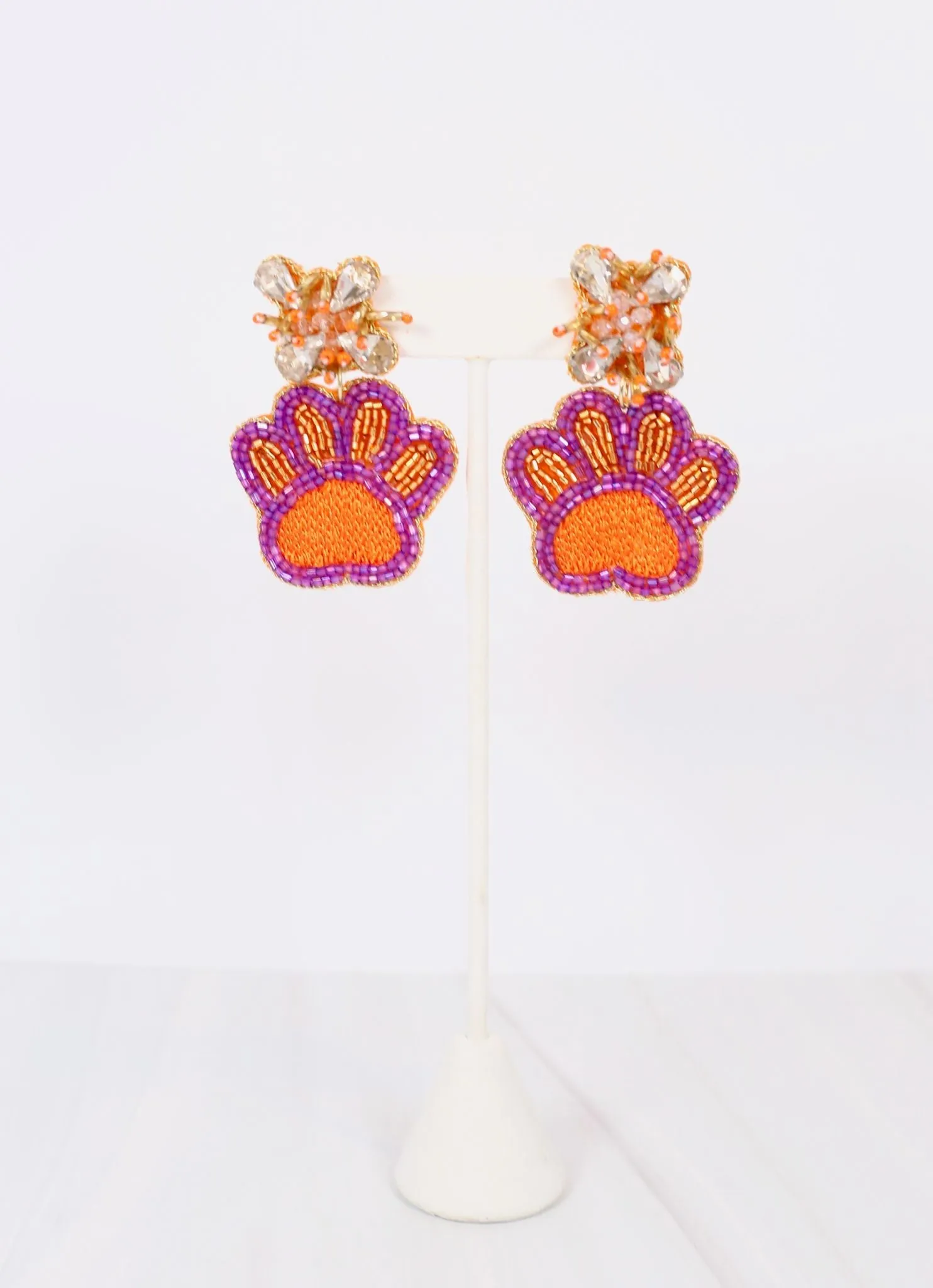 Paw Print Earring ORANGE PURPLE