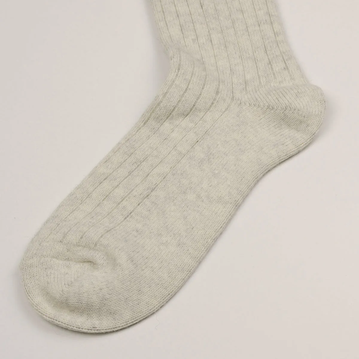 RoToTo - Cotton Wool Rib Socks - Ash Gray