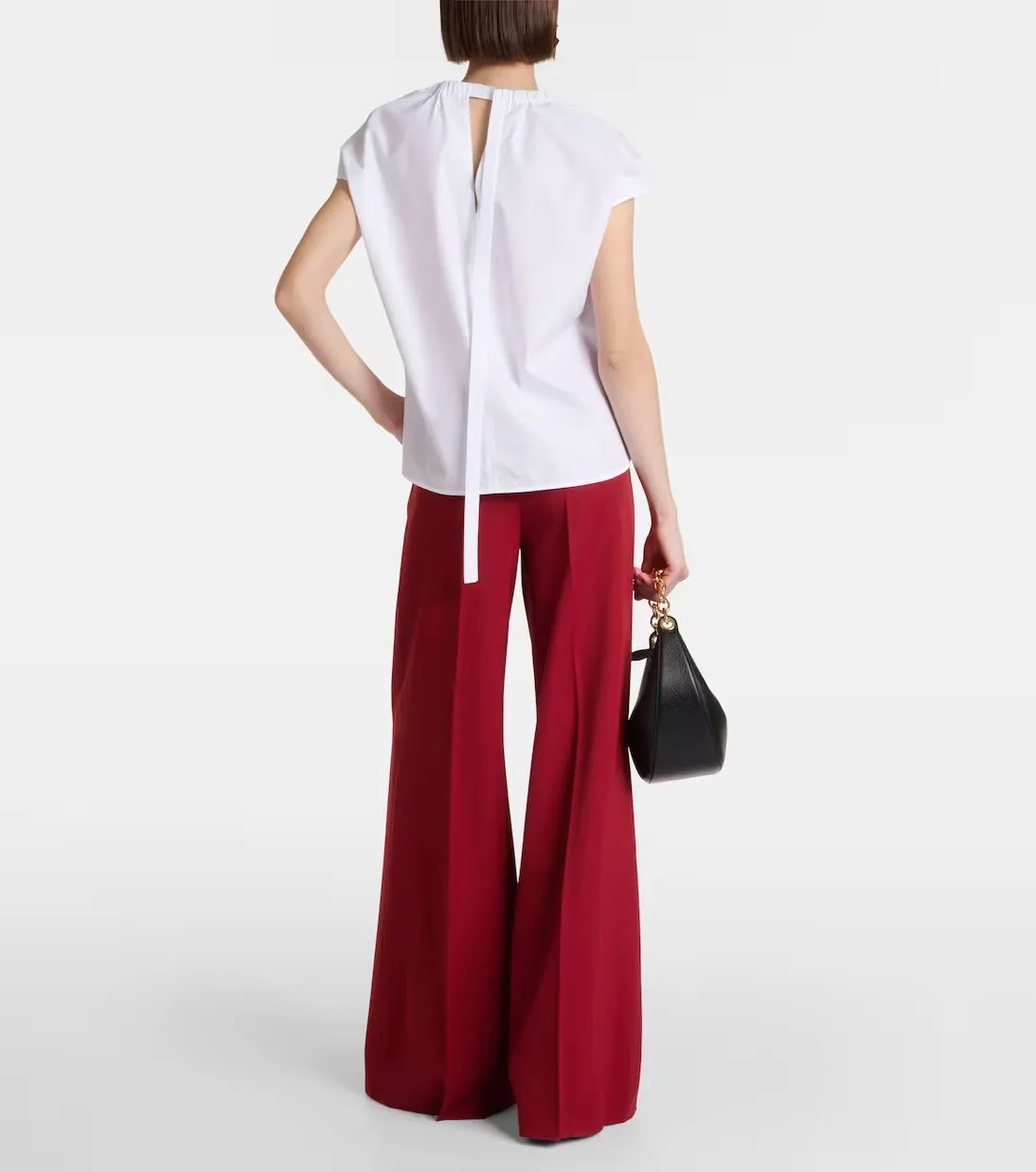 S Max Mara  |Plain Cotton Short Sleeves Shirts & Blouses