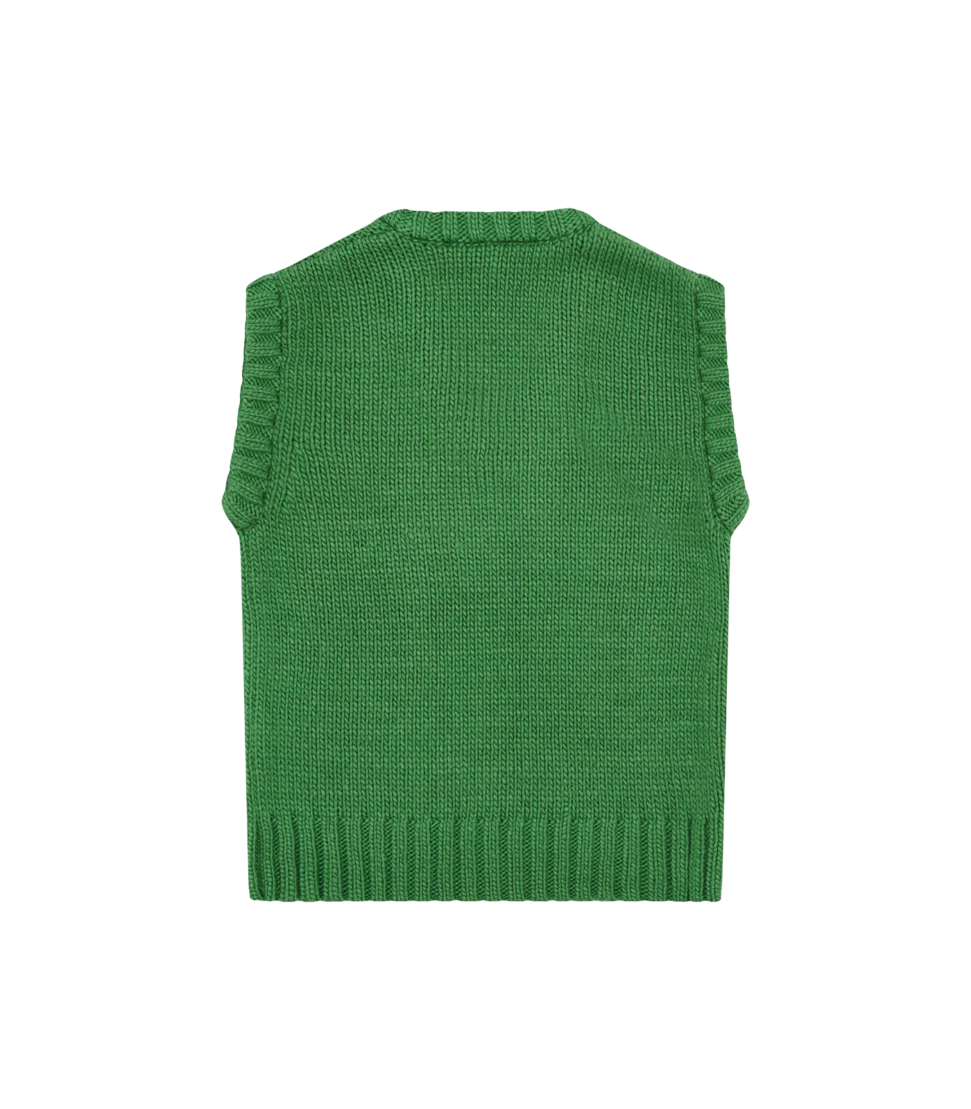 V-NECK KNITTED VEST - GREEN