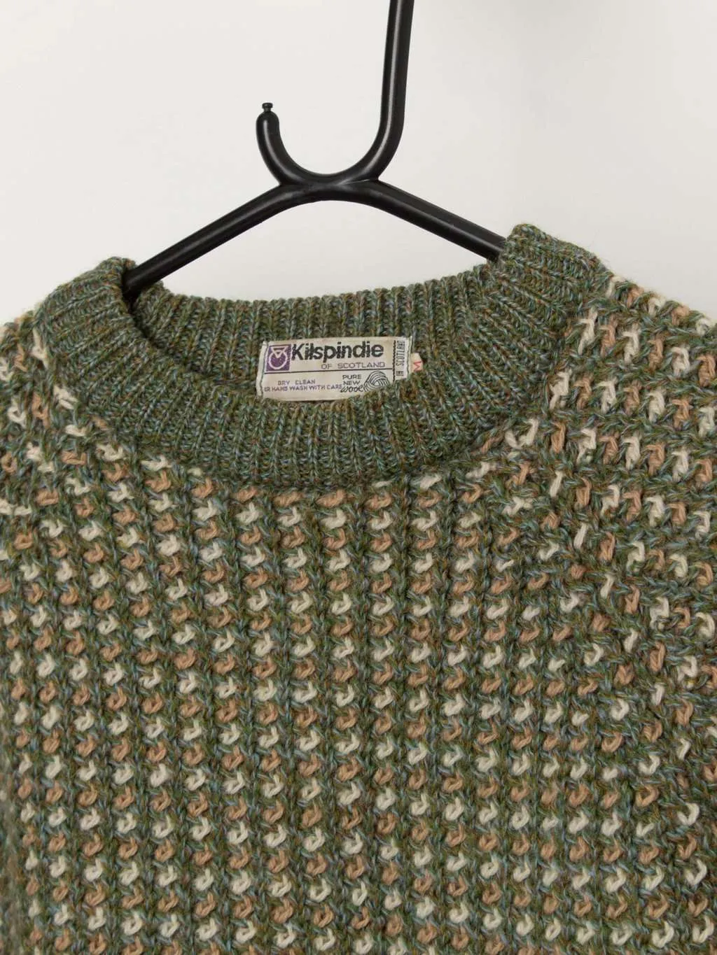 Vintage Kilspindie of Scotland wool jumper in green – Medium