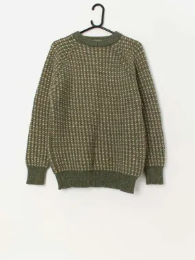 Vintage Kilspindie of Scotland wool jumper in green – Medium