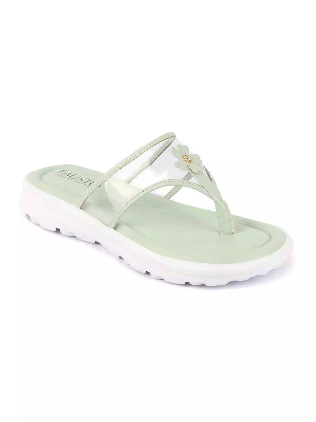 Women Green Casual Party Beach Fashion Stylish Floral Design Thong Flats Wedges Slipper