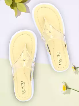 Women Yellow Casual Party Beach Fashion Stylish Floral Design Thong Flats Wedges Slipper