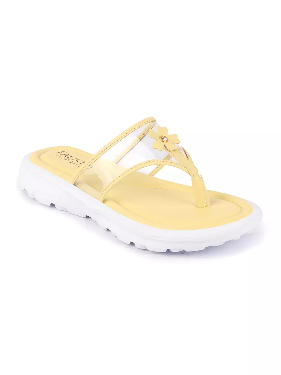 Women Yellow Casual Party Beach Fashion Stylish Floral Design Thong Flats Wedges Slipper