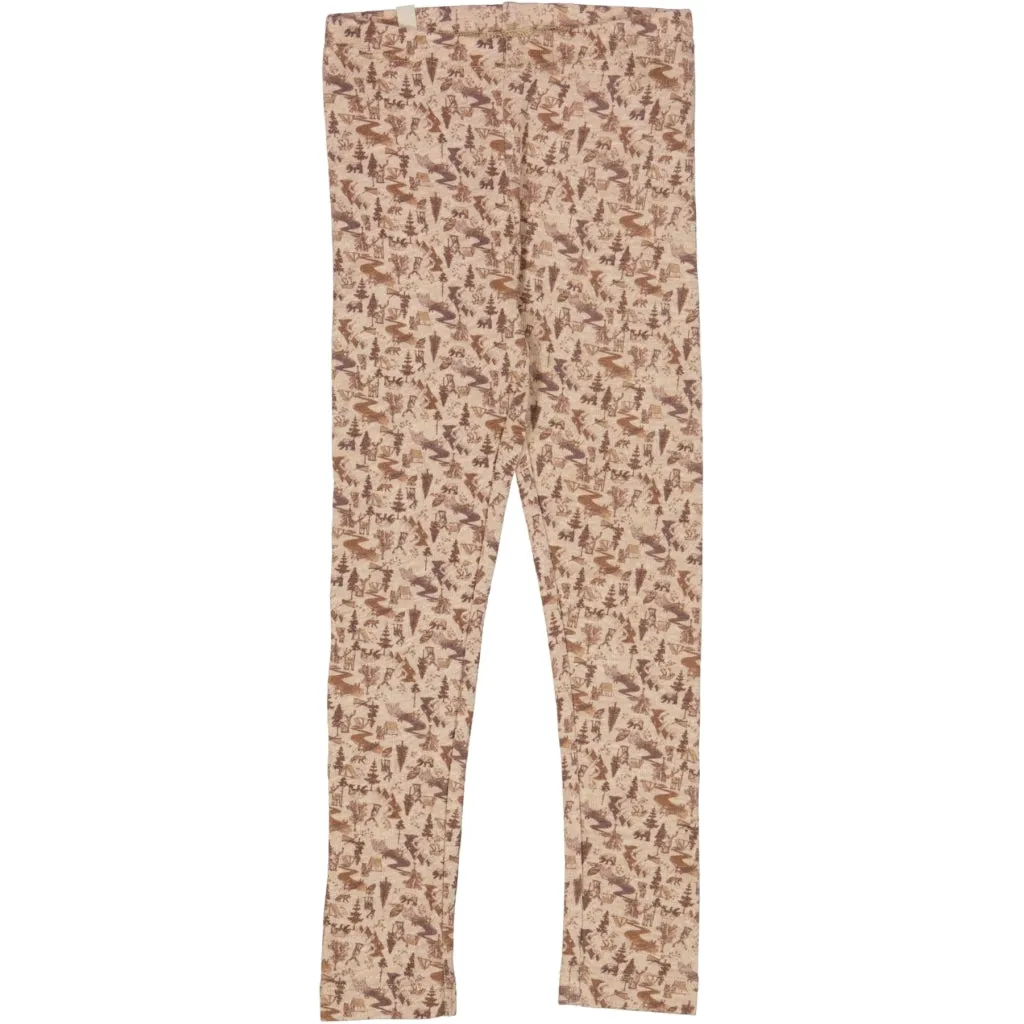 Wool Leggings - khaki wild life