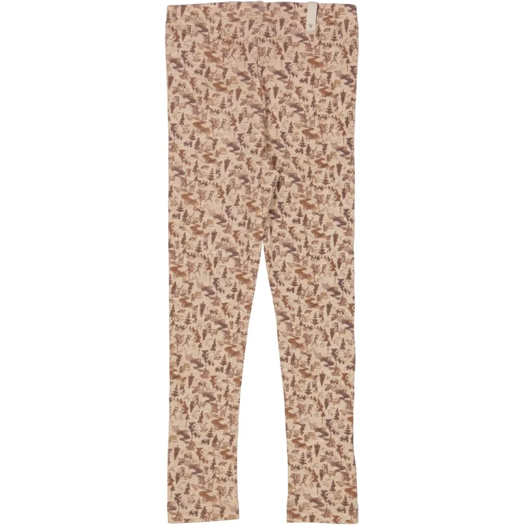 Wool Leggings - khaki wild life